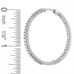 3 CT. T.W. Diamond Inside Out Hoop Earrings in 14K White Gold