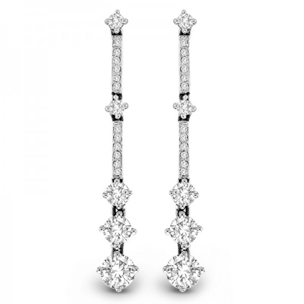 2 CT. T.W. Diamond Line Drop Earrings in 14K White Gold (J/I1)