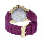 Women's Swiss Cranberry & Gold-Tone Chrono Watch Crystal Accented Bezel