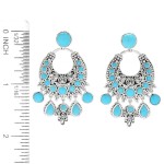 Artisan Silver by Samuel B. 1.75" Sleeping Beauty Turquoise Drop Earrings