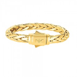 14K Gold Extra Bold Half Round 10mm Woven Chain Bracelet