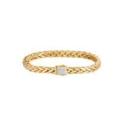 14K Gold & Diamond 6.5mm Woven Bracelet