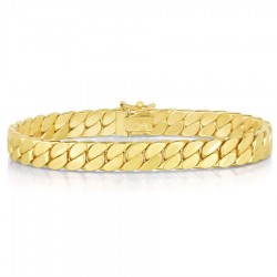 14K Gold 8mm Modern Curb Chain Bracelet