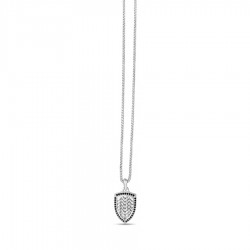 Silver Men's Braided Shield Necklace