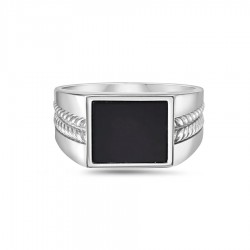 Silver Men's Square Signet Ring