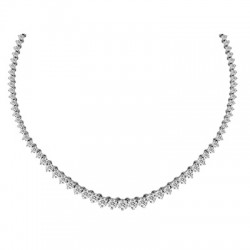 0.00 CT. T.W. Graduated Diamond Riviera Tennis Necklace in 14K White Gold - 17" (I/I1)