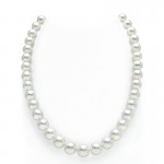 8.0 - 10.0mm Cultured South Sea Pearl Strand Necklace with 14K White Gold Clasp - 17"