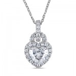 1-3/4 CT. T.W. Certified Heart-Shaped Diamond Frame Pendant in 14K White Gold (I/SI2) - 17"