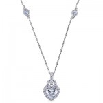 1-3/4 CT. T.W. Certified Heart-Shaped Diamond Frame Pendant in 14K White Gold (I/SI2) - 17"