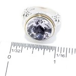 Artisan Silver by Samuel B. 18K Gold Accented 14mm Gemstone Oxidized Ring