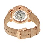 Curiosity Automatic Skeleton Dial Beige Leather Ladies Watch