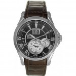 Premier Perpetual Calendar Black Dial Brown Leather Strap Men's Watch