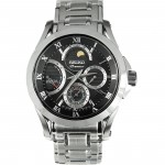 Premier Black Dial Stainless Steel Kinetic Men's Watch