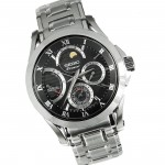 Premier Black Dial Stainless Steel Kinetic Men's Watch