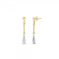 14K Gold & Diamond Popcorn Drop Earrings