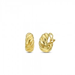 14K Gold Italian Cable Bold Hoops with Omega Back