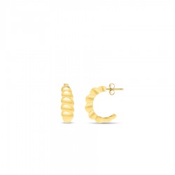 14K Gold Italian Cable Medium Twist Hoops