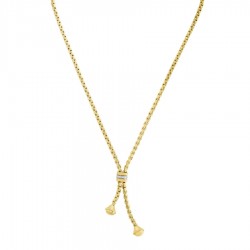 14K Gold & Diamond Venetian Box Link Necklace